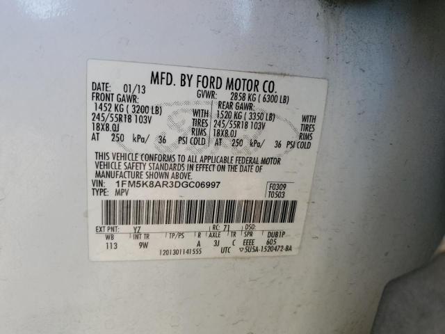 1FM5K8AR3DGC06997 - 2013 FORD EXPLORER POLICE INTERCEPTOR 白色 照片 13