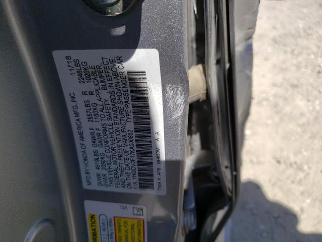 1HGCV3F17KA000852 - 2019 HONDA ACCORD HYBRID SILVER photo 12