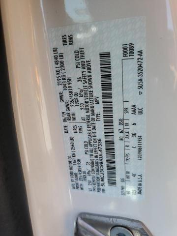 5LMCJ3C99KUL47336 - 2019 LINCOLN MKC RESERVE WHITE photo 12