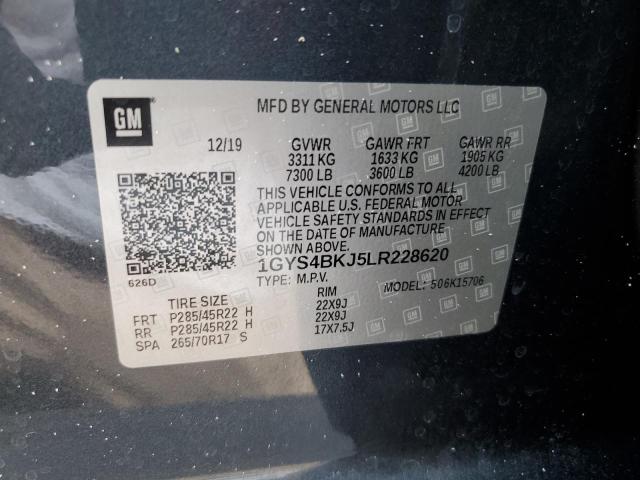 1GYS4BKJ5LR228620 - 2020 CADILLAC ESCALADE LUXURY Синий фото 13