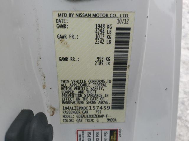 1N4AL2EPXDC157459 - 2013 NISSAN ALTIMA S WHITE photo 12