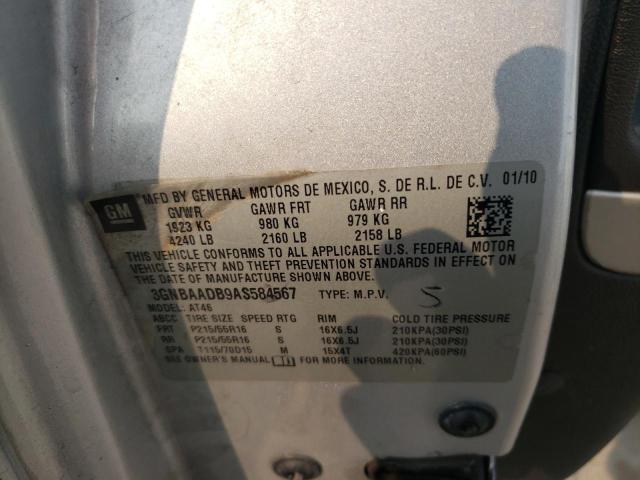 3GNBAADB9AS584567 - 2010 CHEVROLET HHR LS 银色 照片 12