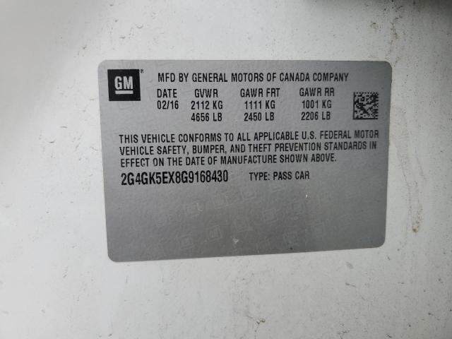 2G4GK5EX8G9168430 - 2016 BUICK REGAL 白色 照片 12