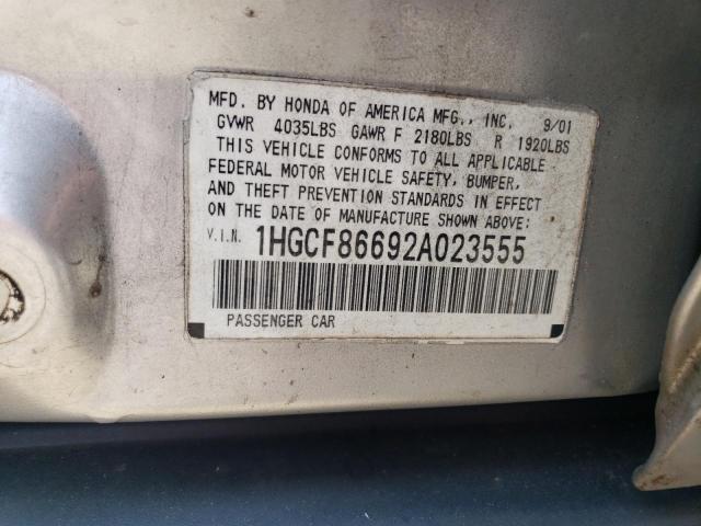 1HGCF86692A023555 - 2002 HONDA ACCORD VALUE SILVER photo 13