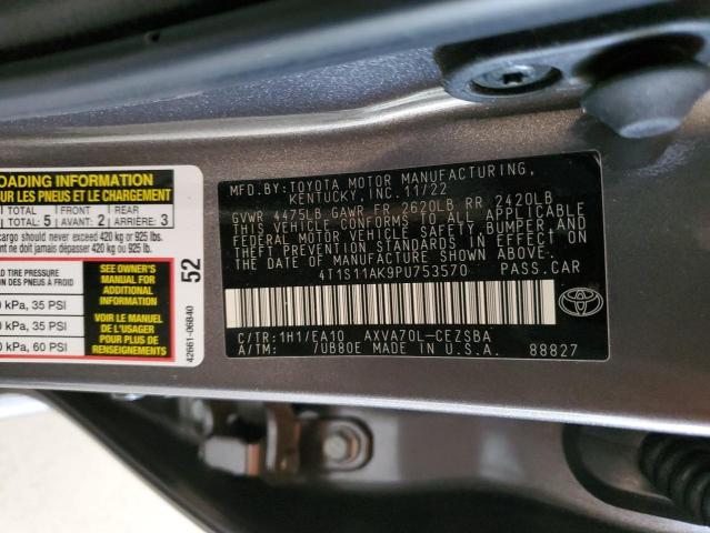 4T1S11AK9PU753570 - 2023 TOYOTA CAMRY SE NIGHT SHADE GRAY photo 12