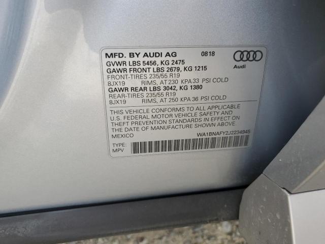 WA1BNAFY2J2234945 - 2018 AUDI Q5 PREMIUM PLUS SILVER photo 13