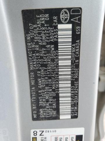 2T1KR32E38C706535 - 2008 TOYOTA COROLLA MA XR SILVER photo 13