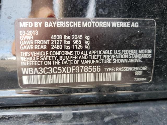 WBA3C3C5XDF978566 - 2013 BMW 320 I XDRIVE BLACK photo 12