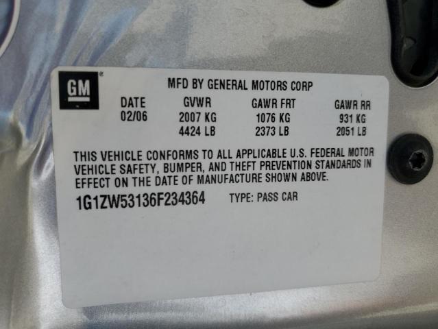 1G1ZW53136F234364 - 2006 CHEVROLET MALIBU SS Gümüş foto 12