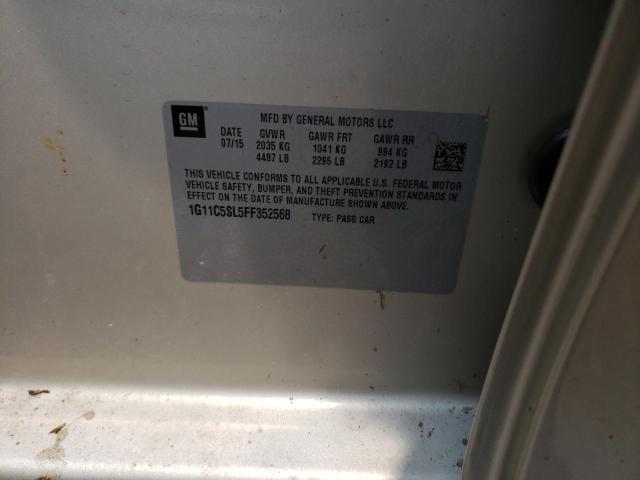 1G11C5SL5FF352568 - 2015 CHEVROLET MALIBU 1LT BEIGE photo 12