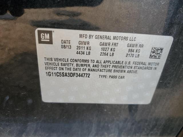 1G11C5SA3DF344772 - 2013 CHEVROLET MALIBU 1LT CHARCOAL photo 12