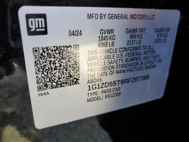 1G1ZD5ST9RF207389 - 2024 CHEVROLET MALIBU LT BLACK photo 12