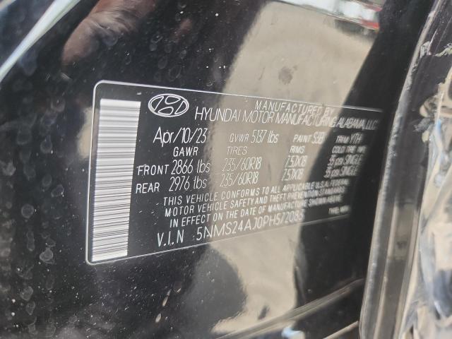 5NMS24AJ0PH572083 - 2023 HYUNDAI SANTA FE SEL Սև լուսանկար 12