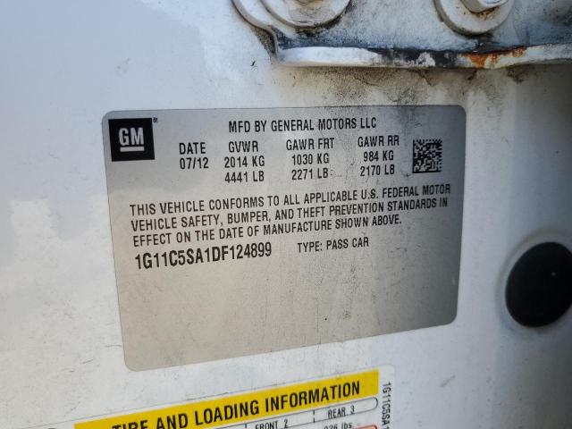 1G11C5SA1DF124899 - 2013 CHEVROLET MALIBU 1LT Ақ фото 12