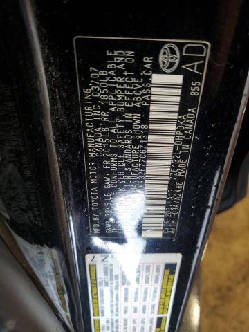 2T1KR32E77C671318 - 2007 TOYOTA COROLLA MA XR BLACK photo 12