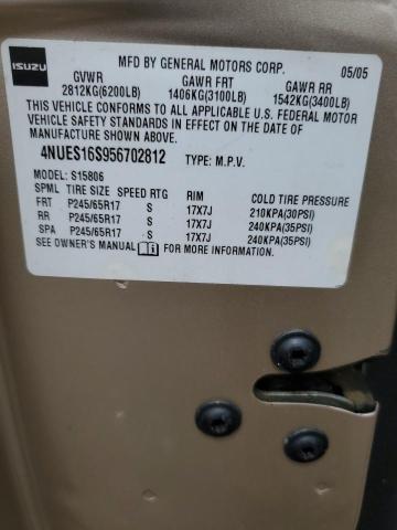 4NUES16S956702812 - 2005 ISUZU ASCENDER S 金色 照片 13