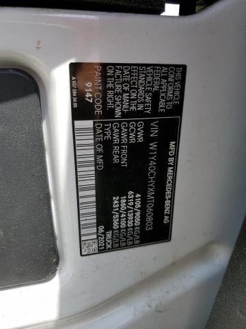 W1Y40CHYXMT060803 - 2021 MERCEDES-BENZ SPRINTER 2500 WHITE photo 13