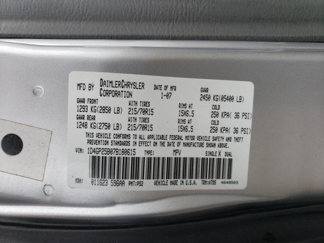 1D4GP25B07B180615 - 2007 DODGE CARAVAN SE SILVER photo 13