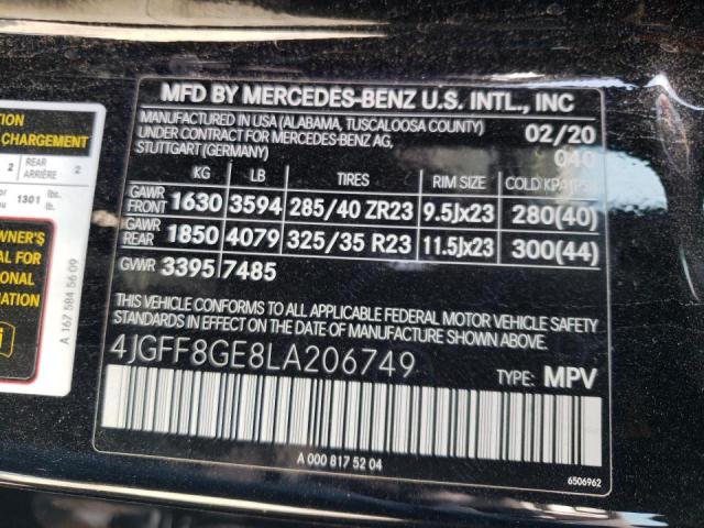 4JGFF8GE8LA206749 - 2020 MERCEDES-BENZ GLS 580 4MATIC BLACK photo 14