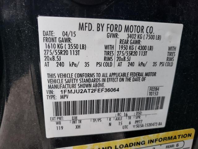 1FMJU2AT2FEF36064 - 2015 FORD EXPEDITION LIMITED BLACK photo 13