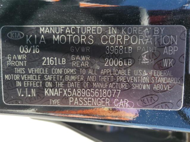 KNAFX5A89G5618077 - 2016 KIA FORTE EX 黑色 照片 12