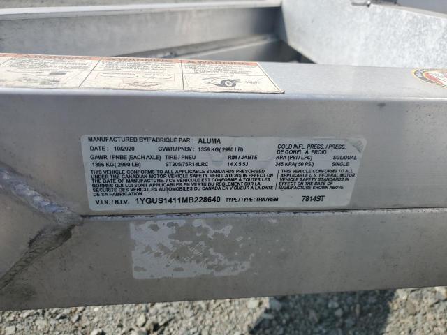 1YGUS1411MB228640 - 2021 ALUM TRAILER SILVER photo 10