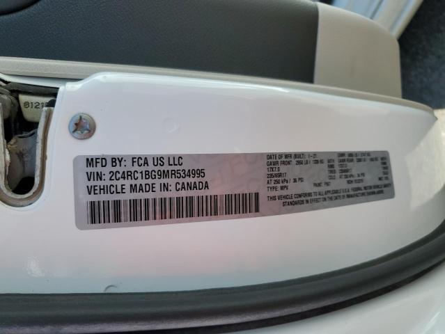 2C4RC1BG9MR534995 - 2021 CHRYSLER PACIFICA TOURING L WHITE photo 13