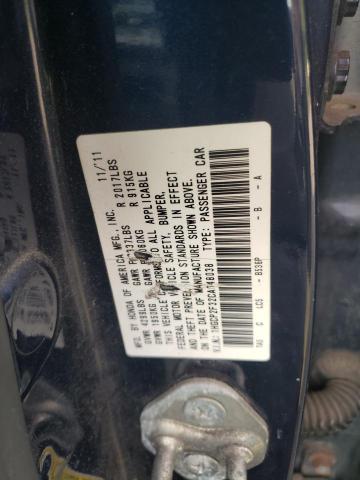 1HGCP2F32CA048038 - 2012 HONDA ACCORD LX BLUE photo 12