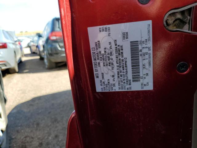 1FMZU77K64UB99612 - 2004 FORD EXPLORER S RED photo 12