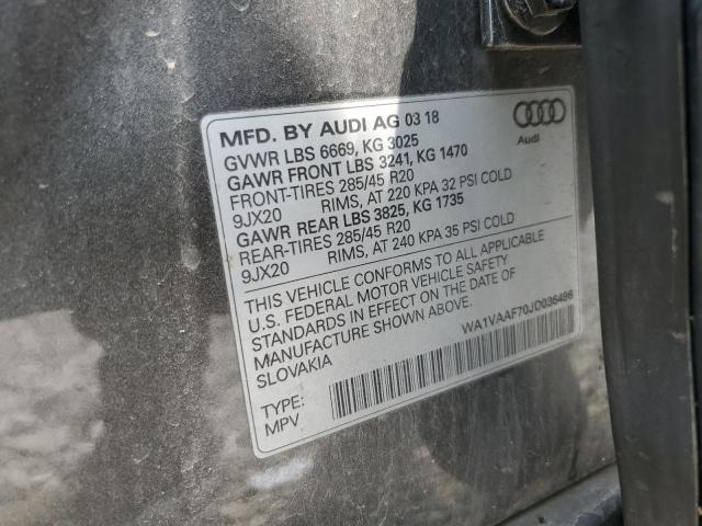 WA1VAAF70JD036496 - 2018 AUDI Q7 PRESTIGE GRAY photo 13