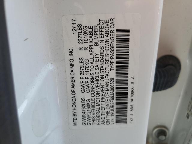 19UUB3F69JA006529 - 2018 ACURA TLX TECH+A WHITE photo 12