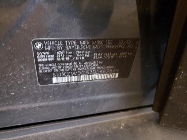 5UXZW0C52BL655869 - 2011 BMW X5 XDRIVE35D GRAY photo 13