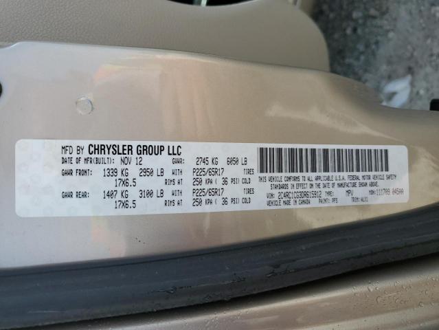 2C4RC1CG3DR615912 - 2013 CHRYSLER TOWN & COU TOURING L GOLD photo 13