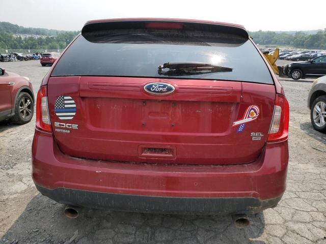 2FMDK4JC6DBB56331 - 2013 FORD EDGE SEL RED photo 6