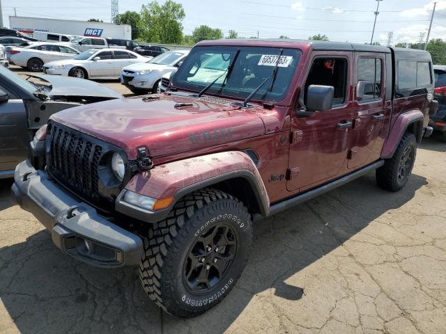 1C6HJTAG0ML549657 - 2021 JEEP GLADIATOR SPORT MAROON photo 1