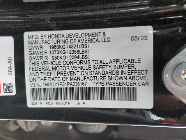 1HGCY1F31PA036167 - 2023 HONDA ACCORD EX BLACK photo 13