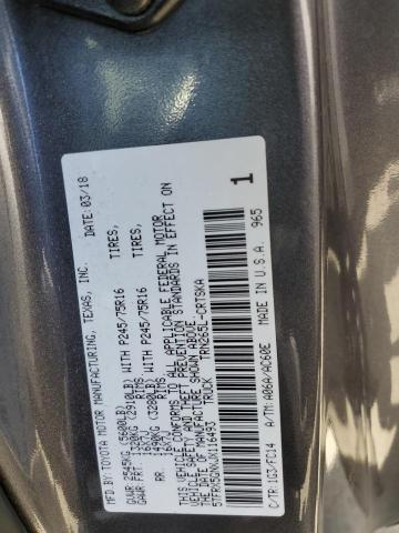 5TFRX5GNXJX116493 - 2018 TOYOTA TACOMA ACCESS CAB ნაცრისფერი ფოტო 13