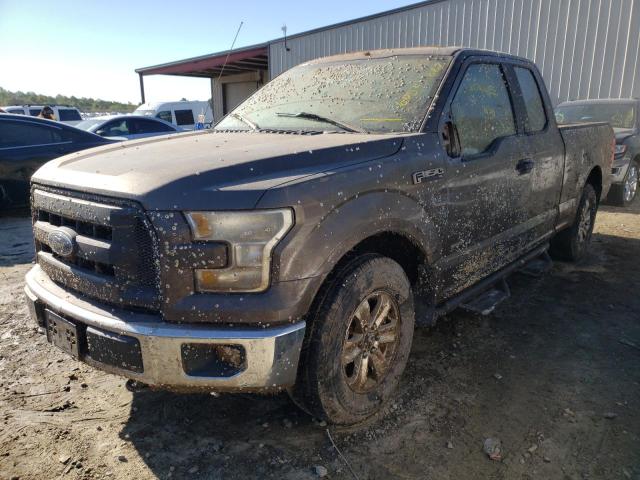 1FTEX1EP6GFD07628 - 2016 FORD F150 SUPER CAB GRAY photo 2