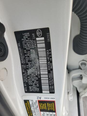 4T1BK3DB6CU459137 - 2012 TOYOTA AVALON BASE WHITE photo 13