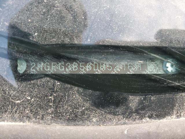 2HGFG3B56DH527611 - 2013 HONDA CIVIC LX RED photo 12