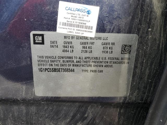 1G1PC5SB5E7368344 - 2014 CHEVROLET CRUZE LT BLUE photo 13