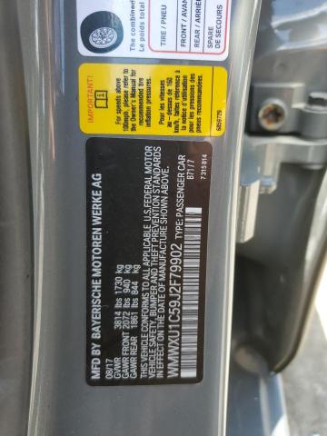 WMWXU1C59J2F79902 - 2018 MINI COOPER GRAY photo 12