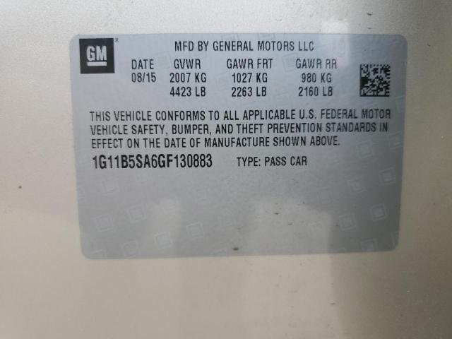 1G11B5SA6GF130883 - 2016 CHEVROLET MALIBU LIM LS ბეჟი ფოტო 12