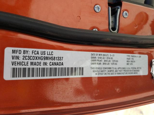 2C3CDXHG9MH581337 - 2021 DODGE CHARGER GT ORANGE photo 13