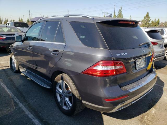 4JGDA5HB9CA065537 - 2012 MERCEDES-BENZ ML 350 4MATIC CHARCOAL photo 2