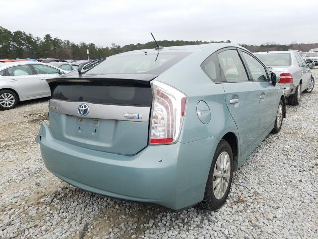 JTDKN3DPXE3059260 - 2014 TOYOTA PRIUS PLUG BLUE photo 4