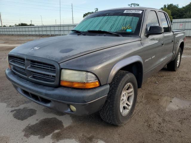 1B7HL38XX2S660664 - 2002 DODGE DAKOTA QUAD SPORT GRAY photo 1