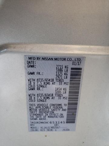 5N1DR2MN3HC653145 - 2017 NISSAN PATHFINDER S SILVER photo 14