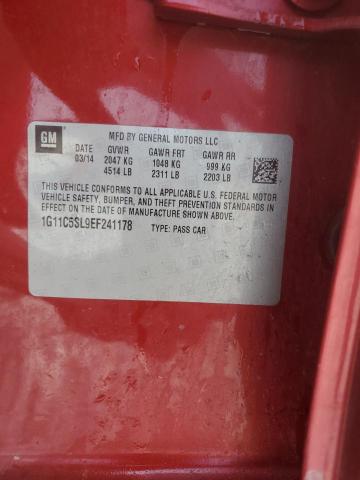 1G11C5SL9EF241178 - 2014 CHEVROLET MALIBU 1LT RED photo 12