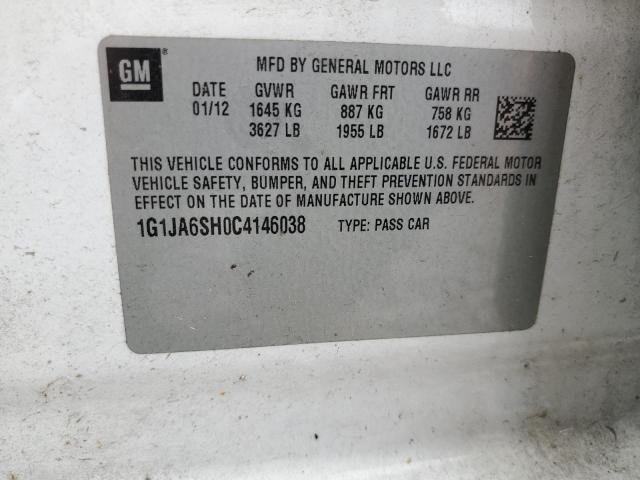 1G1JA6SH0C4146038 - 2012 CHEVROLET SONIC LS WHITE photo 13